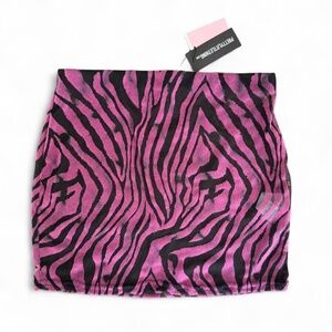 PLT | Mesh Zebra Micro Mini Skirt